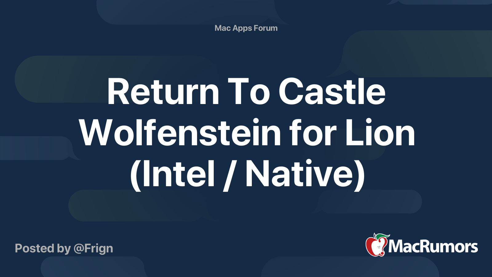 Return To Castle Wolfenstein On Mac