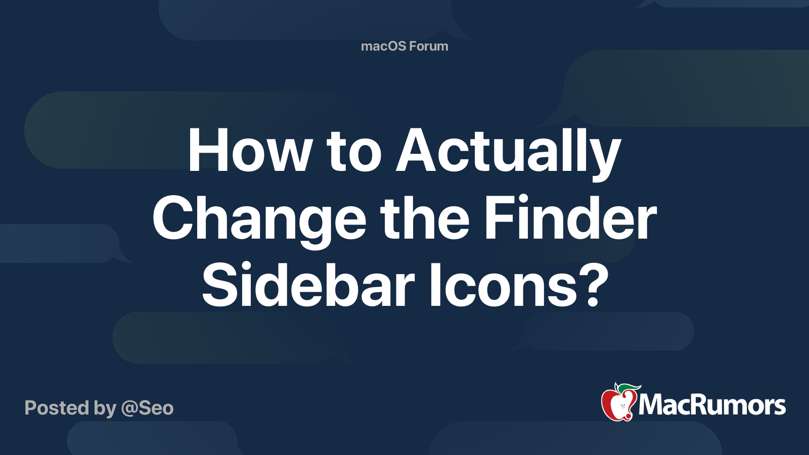 How to Actually Change the Finder Sidebar Icons? MacRumors Forums