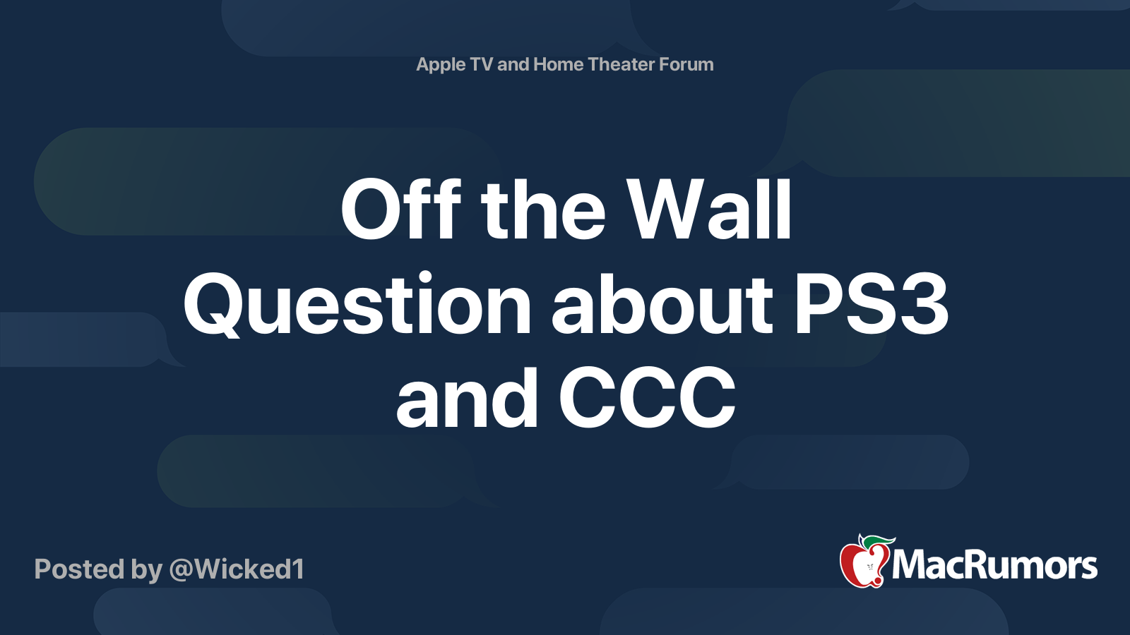 Off the Wall Question about PS3 and CCC MacRumors Forums
