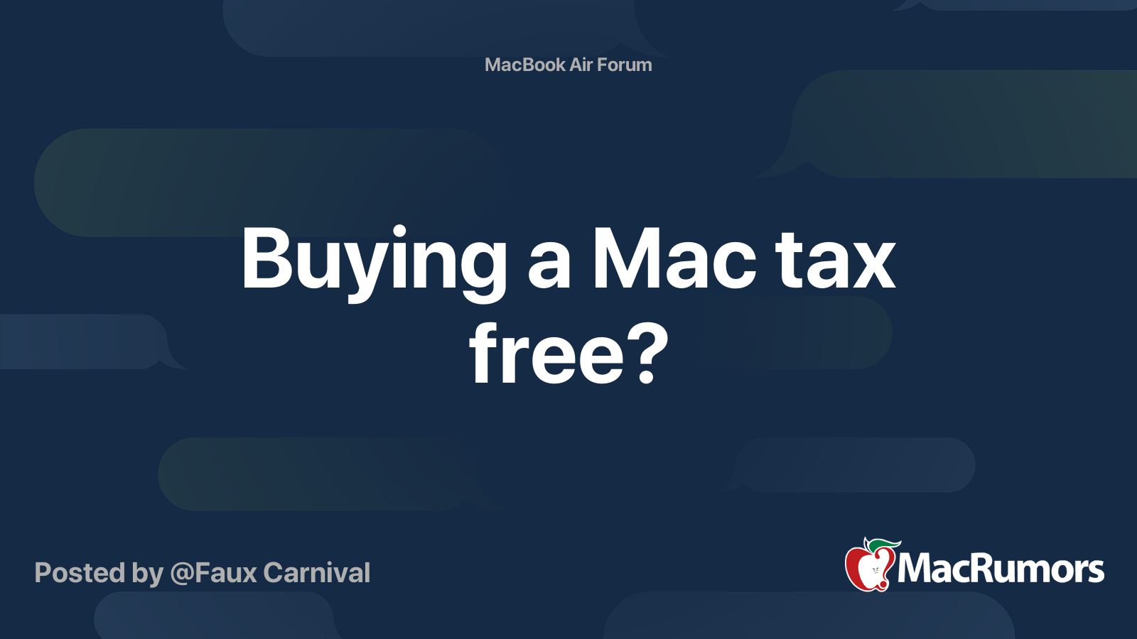Buying a Mac tax free? MacRumors Forums