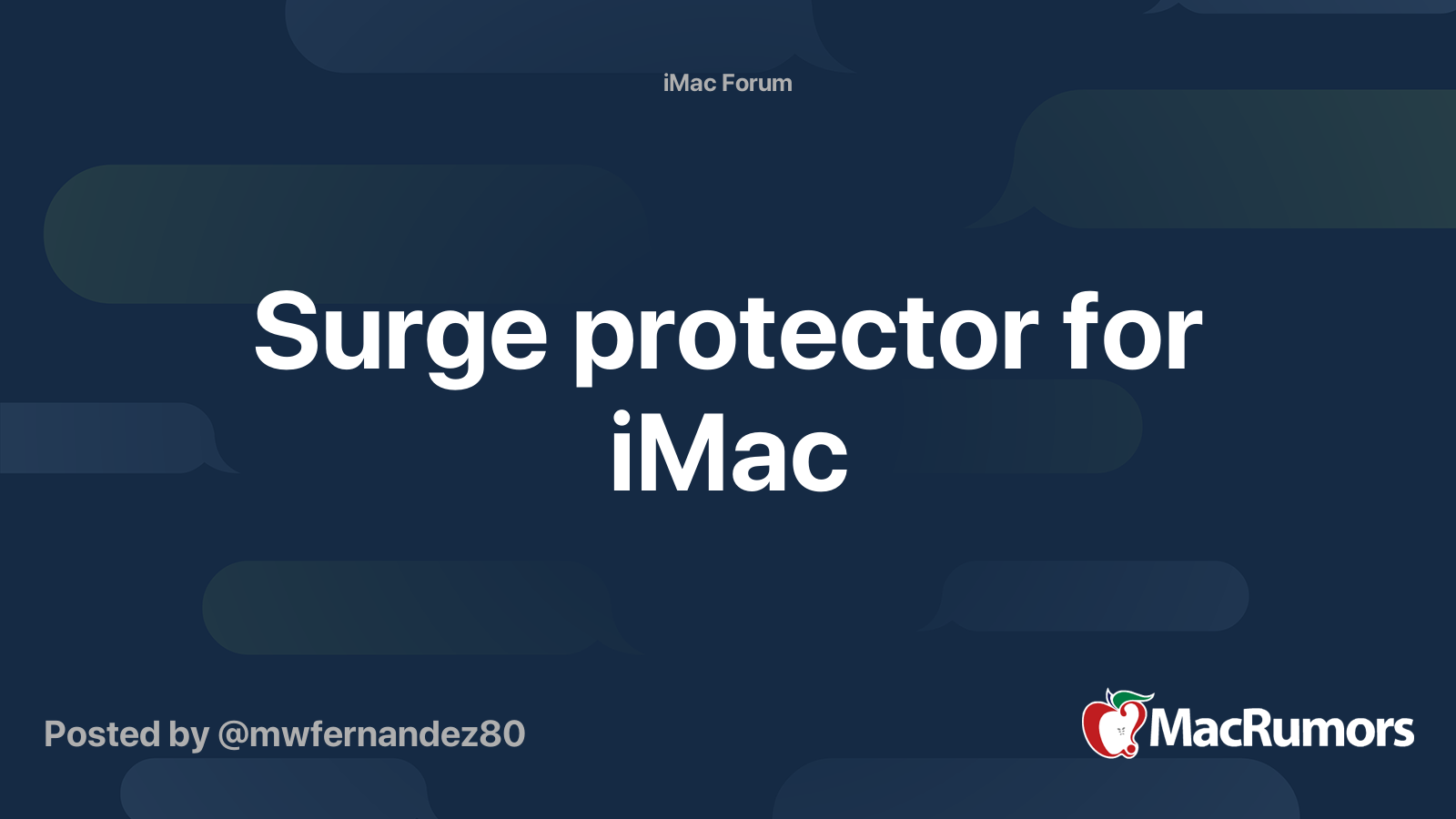 Surge protector for iMac MacRumors Forums