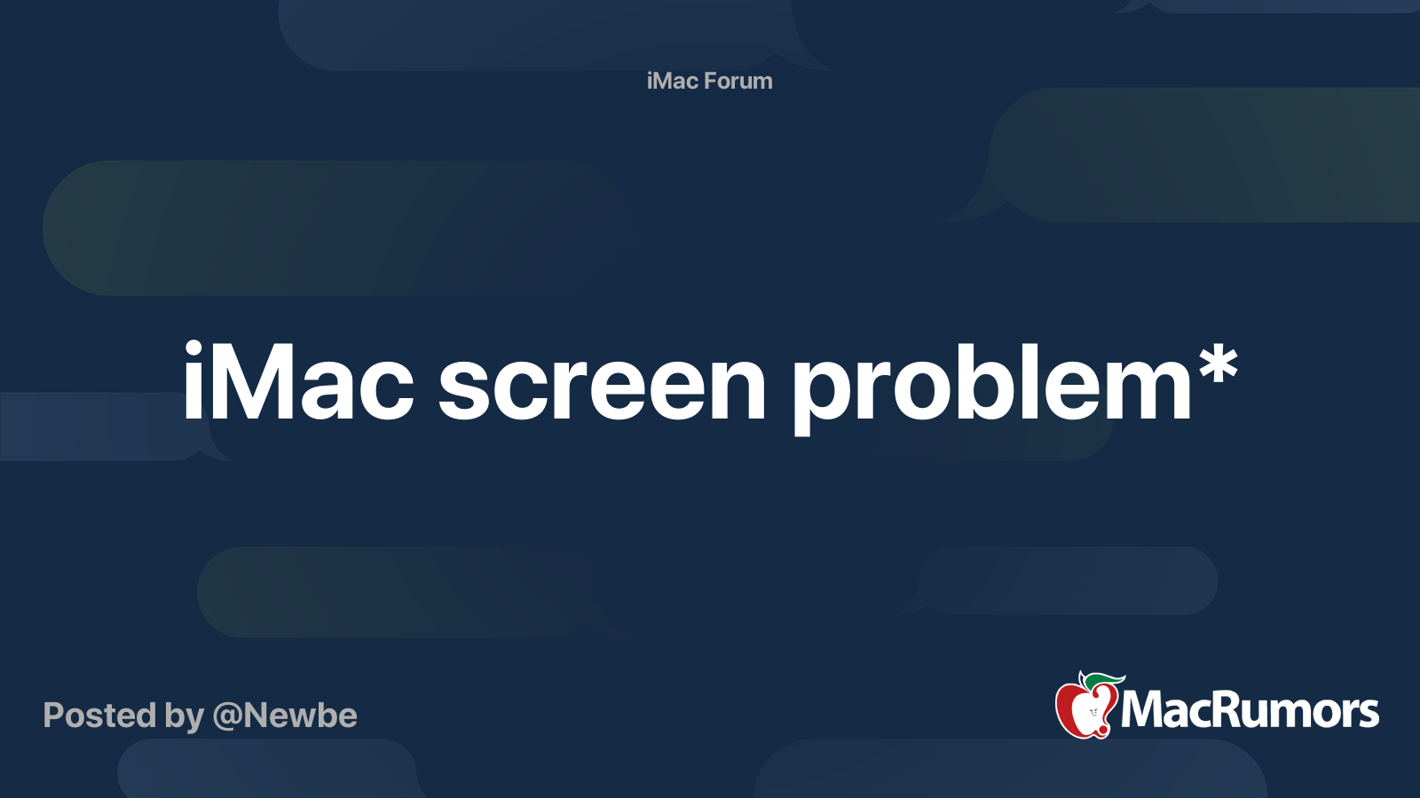 iMac screen problem* | MacRumors Forums