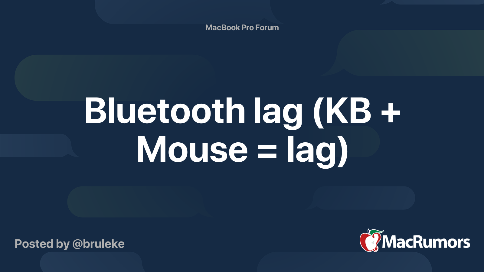 Bluetooth Lag Kb Mouse Lag Macrumors Forums