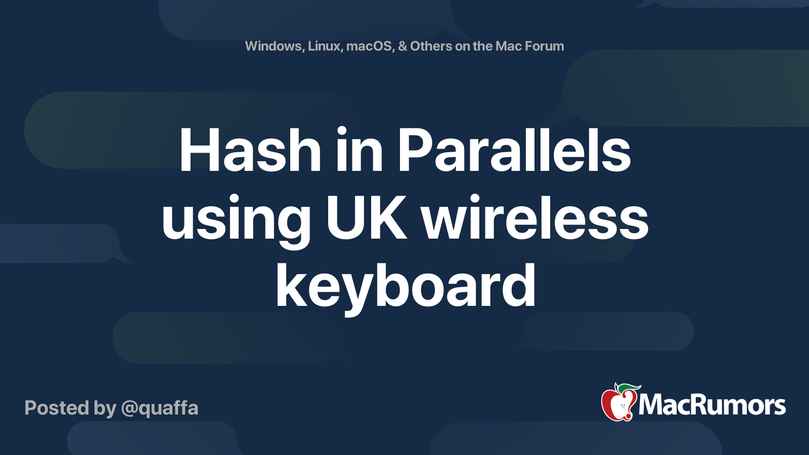 Hash in Parallels using UK wireless keyboard MacRumors Forums