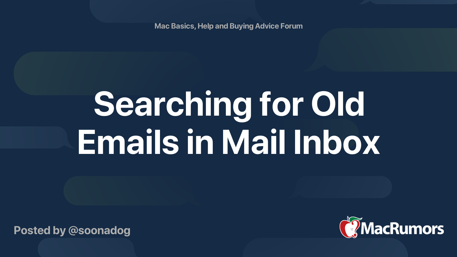 Searching for old emails in mail inbox macrumors forums