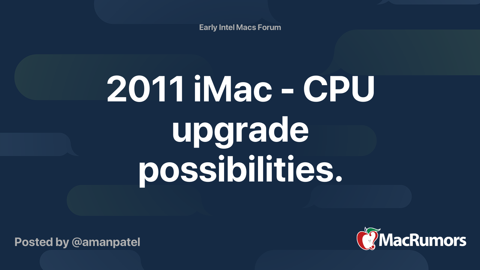 11 Imac Cpu Upgrade Possibilities Macrumors Forums