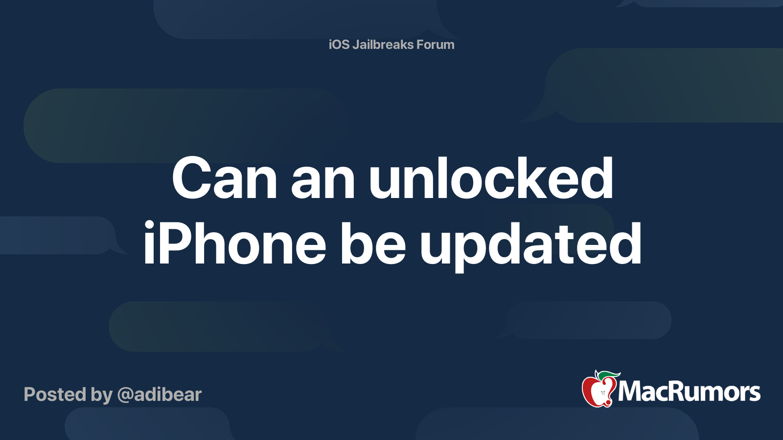 Can an unlocked iPhone be updated MacRumors Forums