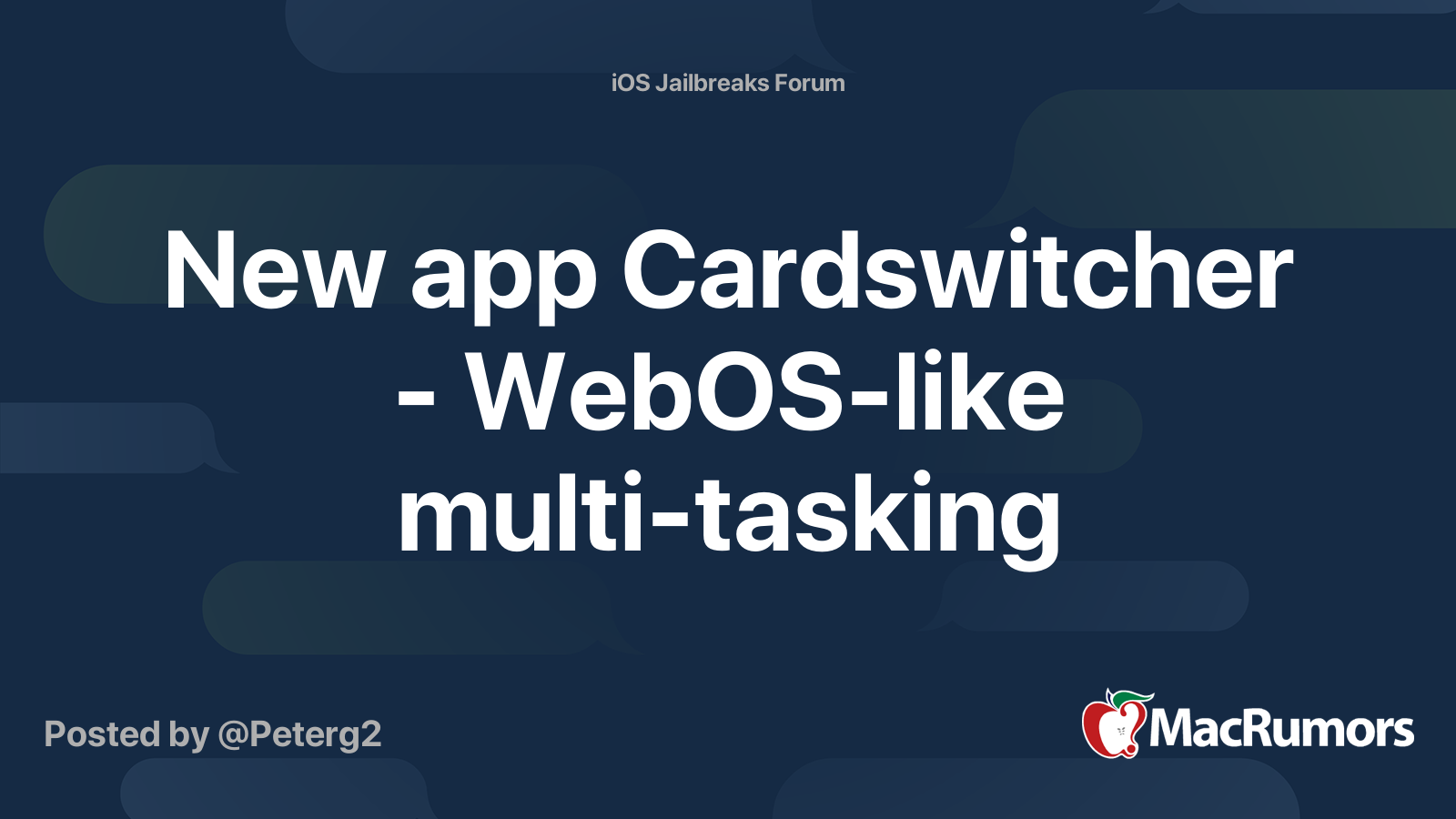 New app Cardswitcher - WebOS-like multi-tasking | MacRumors Forums