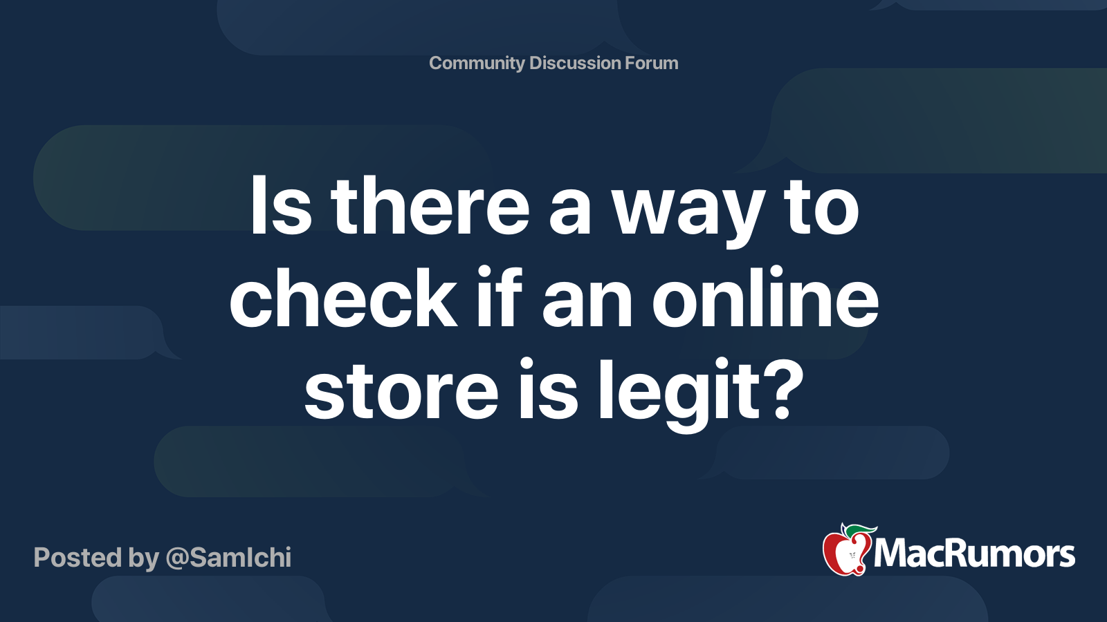 Is there a way to check if an online store is legit? MacRumors Forums