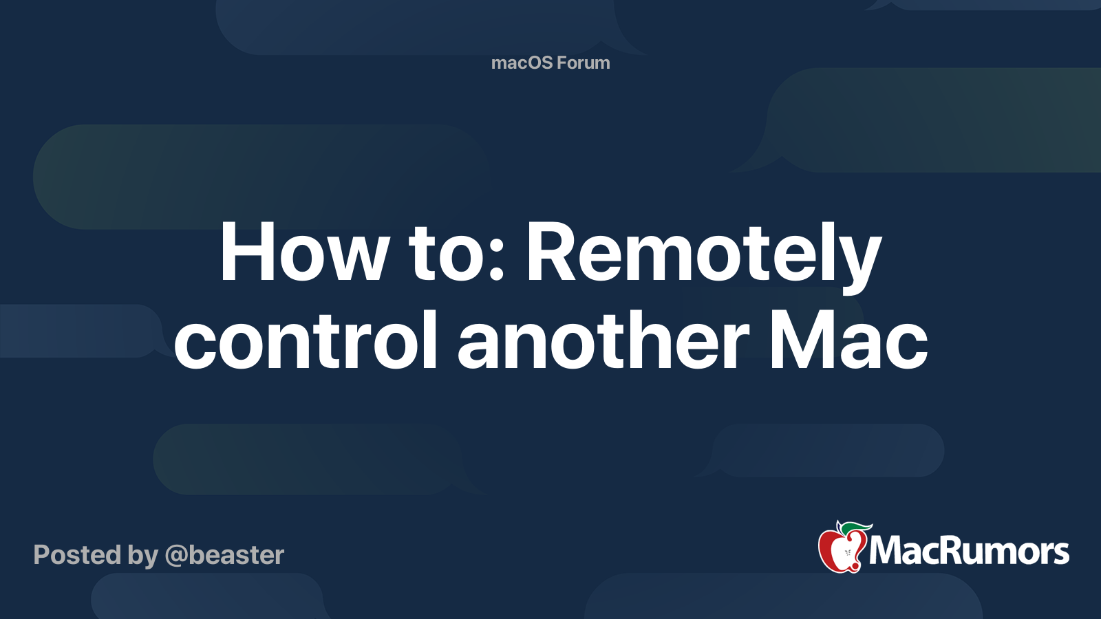 control another computer remotely mac