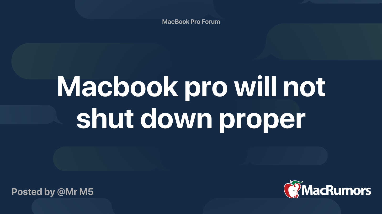 Macbook pro will not shut down proper | MacRumors Forums
