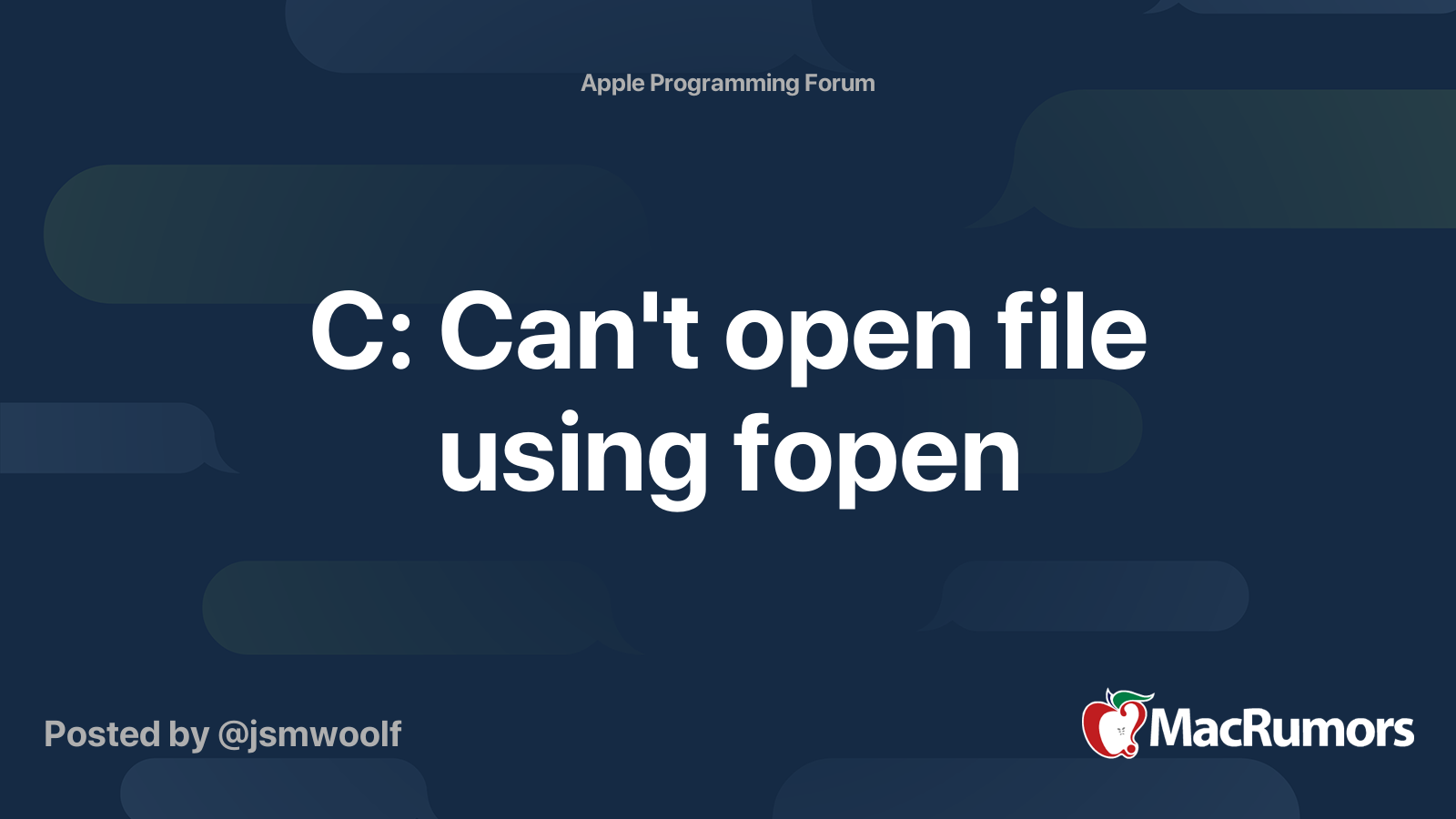 C: Can'T Open File Using Fopen | Macrumors Forums