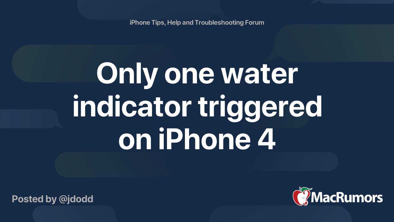 Only one water indicator triggered on iPhone 4 | MacRumors Forums