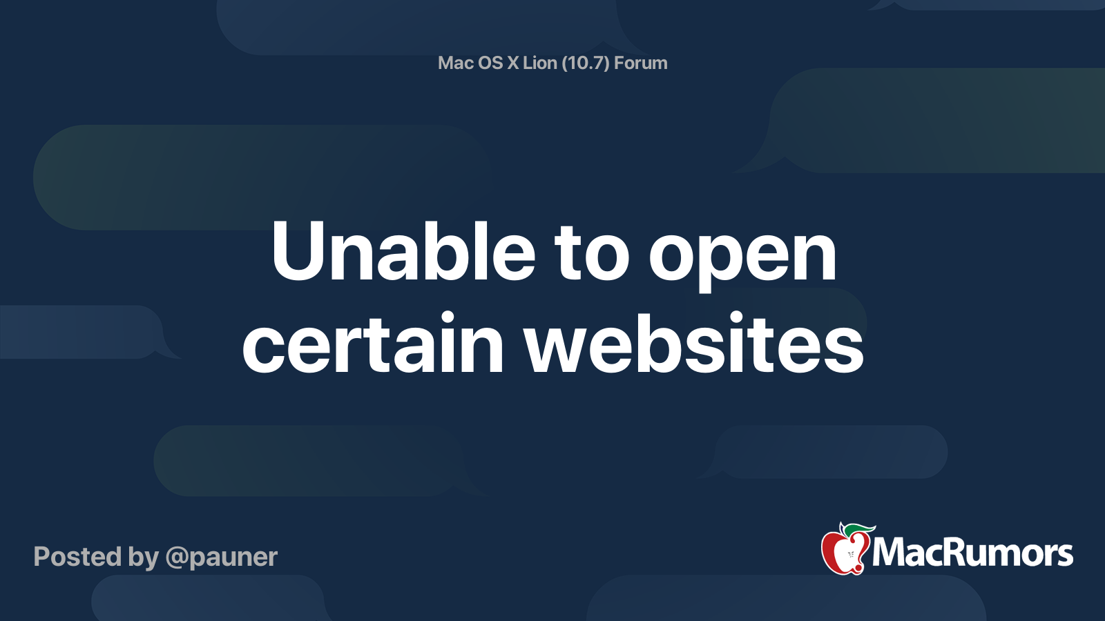 Unable to open certain websites macrumors forums