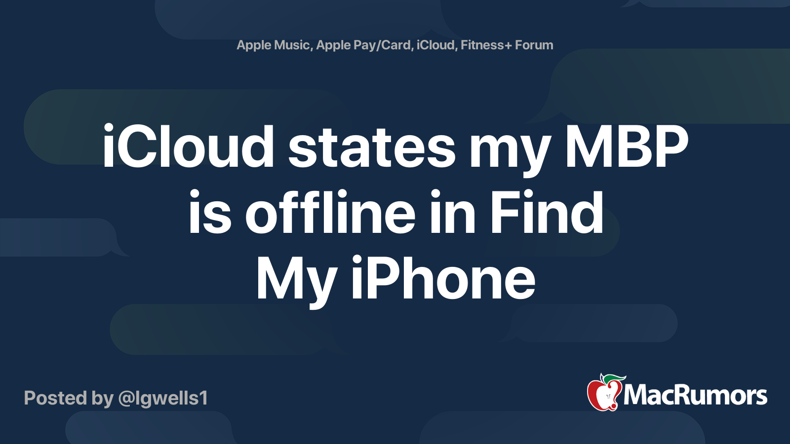 ICloud States My MBP Is Offline In Find My IPhone MacRumors Forums