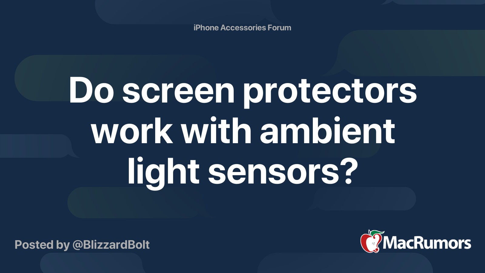 Do screen protectors work with ambient light sensors? | MacRumors Forums