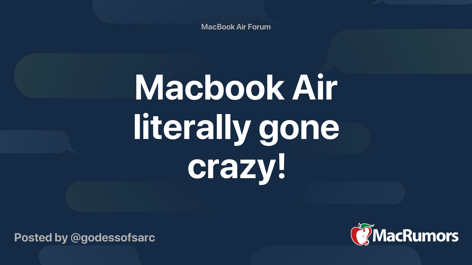 Macbook Air literally gone crazy! MacRumors Forums