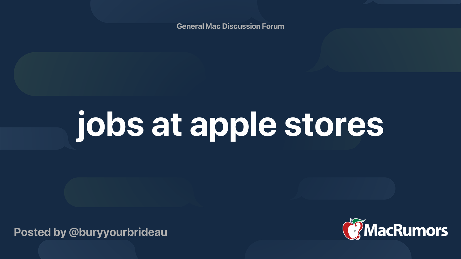 jobs at apple stores MacRumors Forums