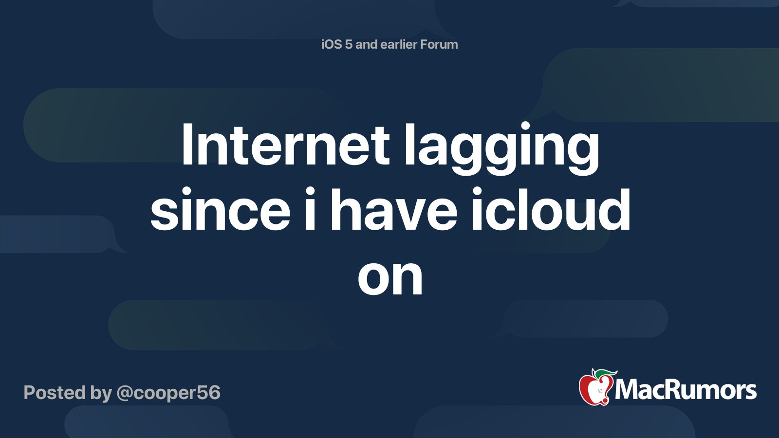 Internet lagging since i have icloud on | MacRumors Forums