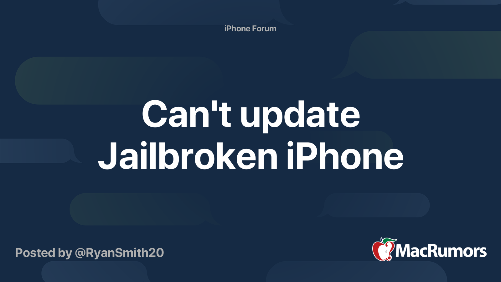 Can't update Jailbroken iPhone MacRumors Forums