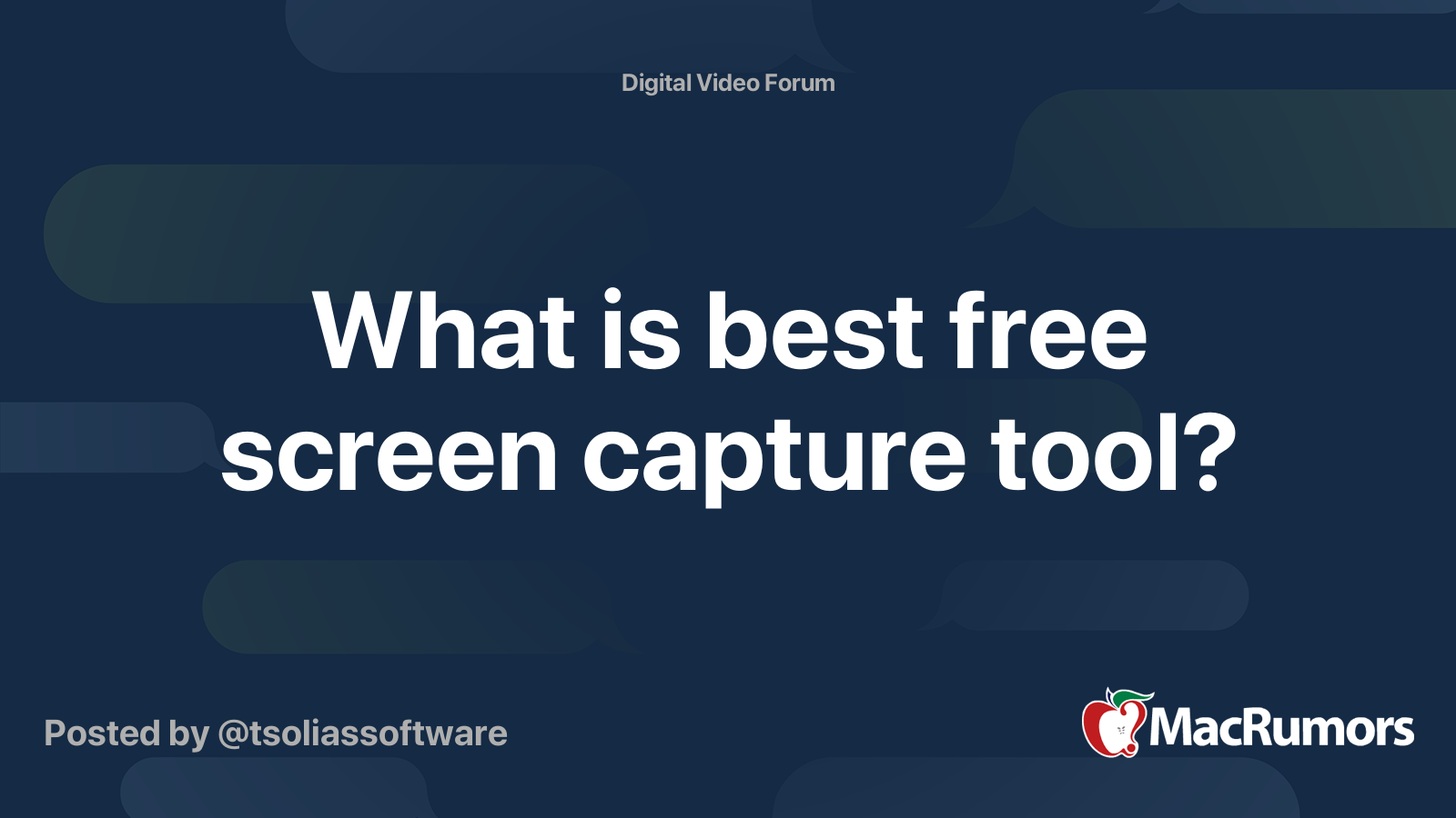 What is best free screen capture tool? | MacRumors Forums