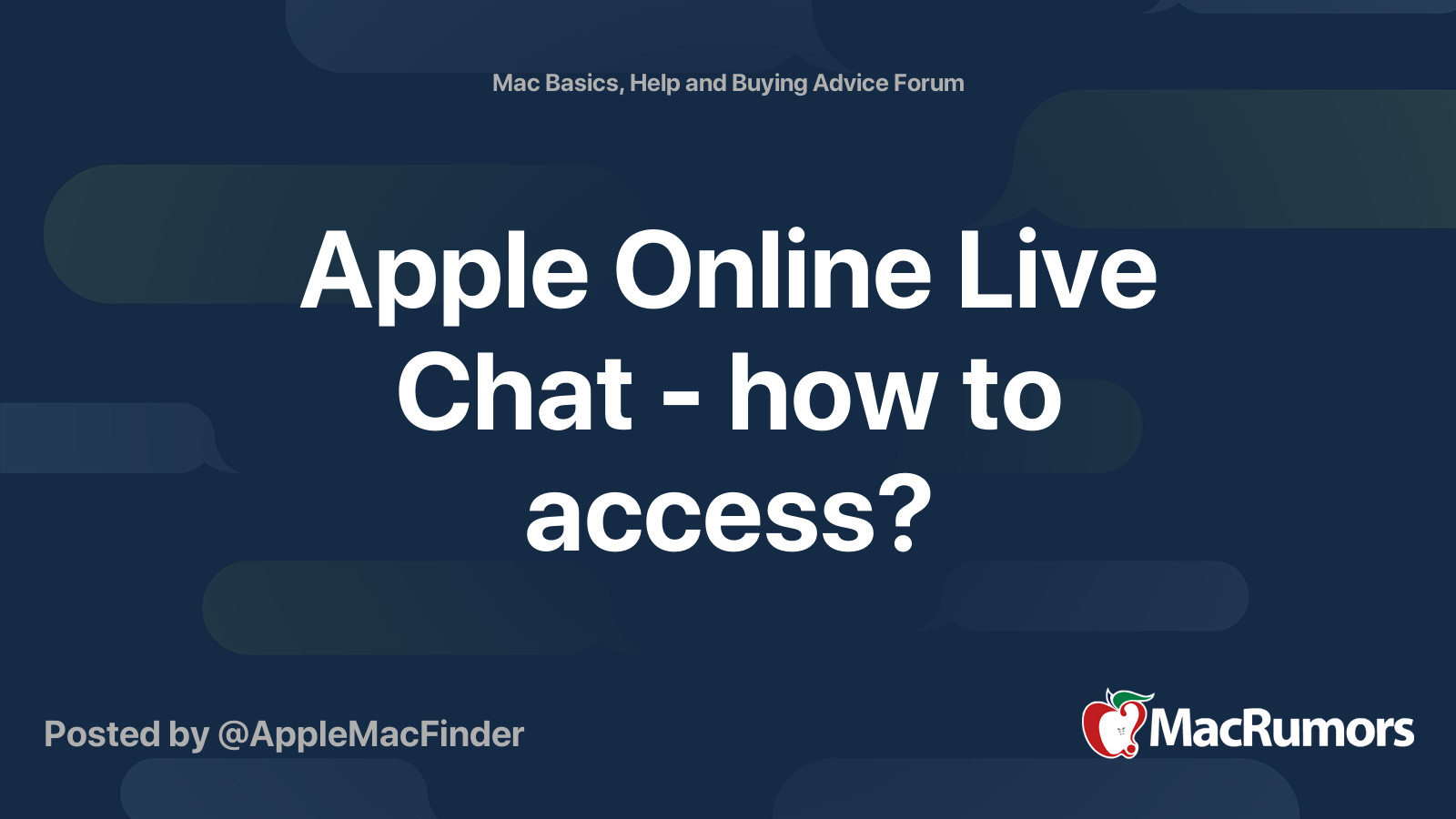 Apple Online Live Chat - how to access? | MacRumors Forums