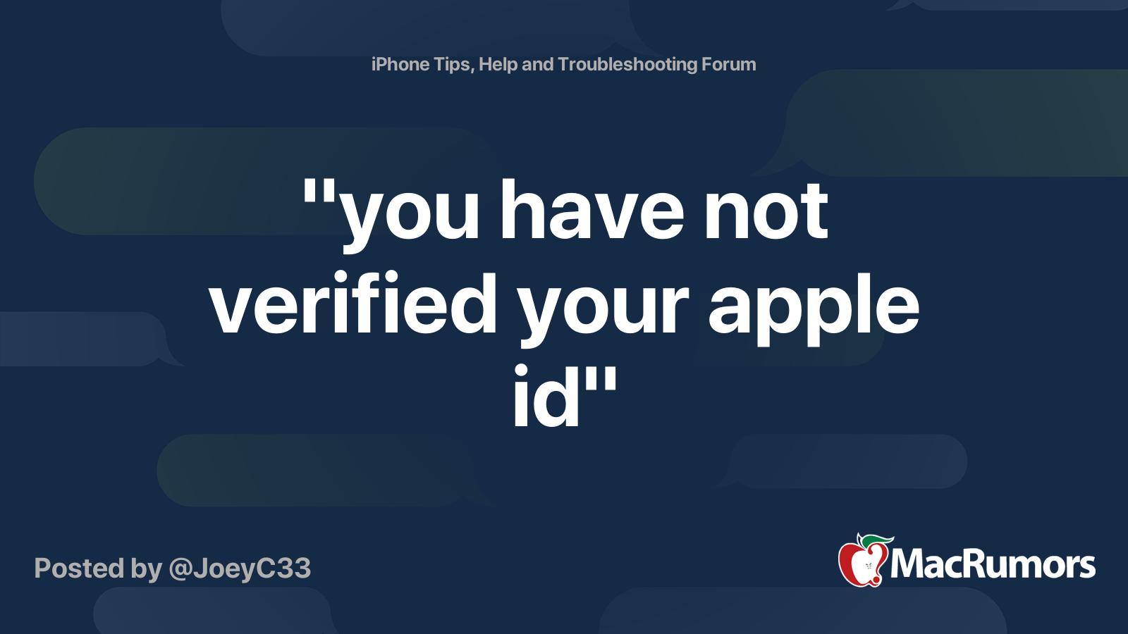 you have not verified your apple id