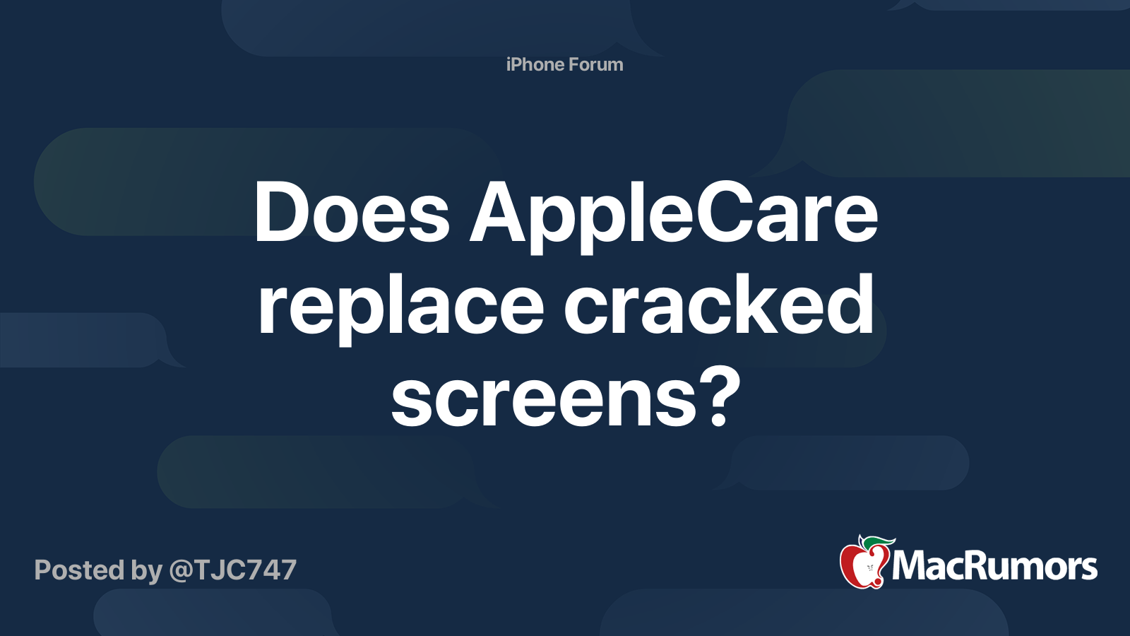 Does AppleCare replace cracked screens? MacRumors Forums
