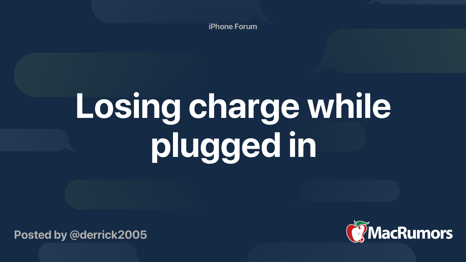 Losing charge while plugged in MacRumors Forums