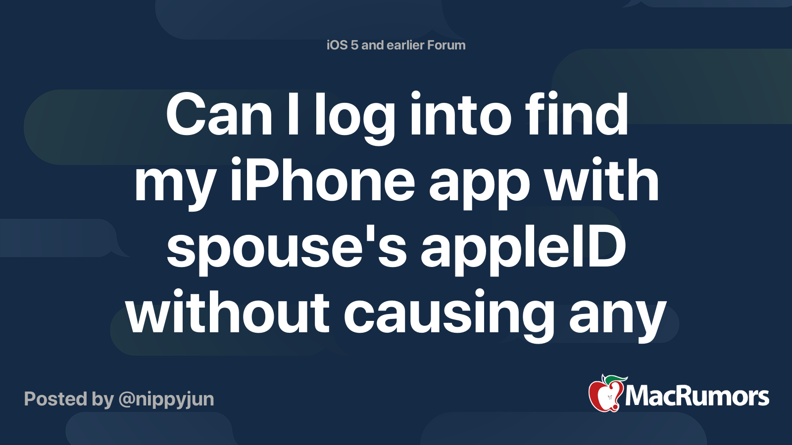 Can I log into find my iPhone app with spouse's appleID without causing