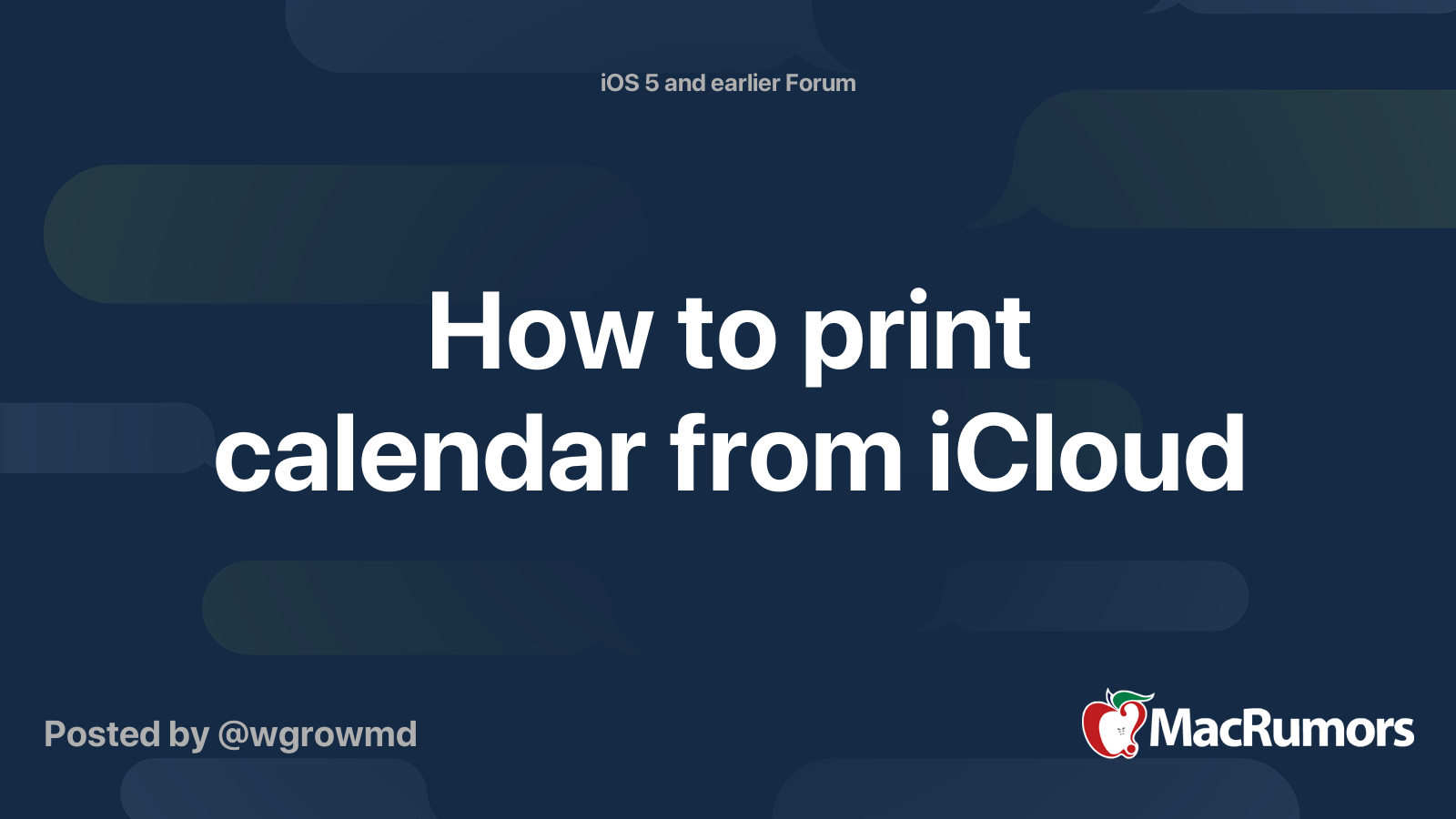 How to print calendar from icloud macrumors forums