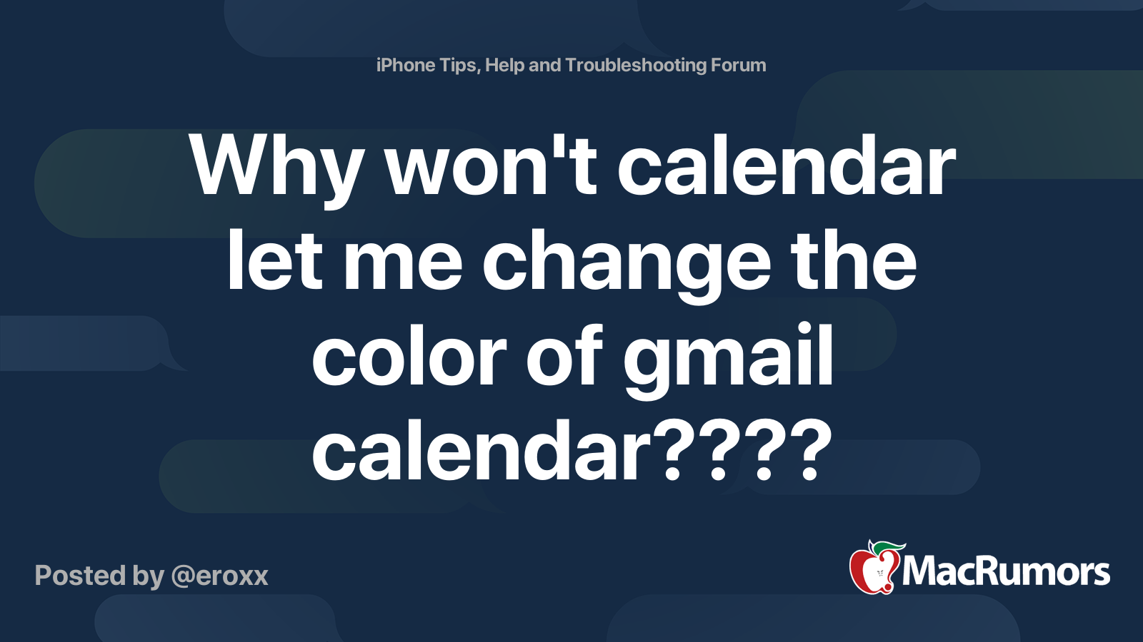 Why won't calendar let me change the color of gmail calendar
