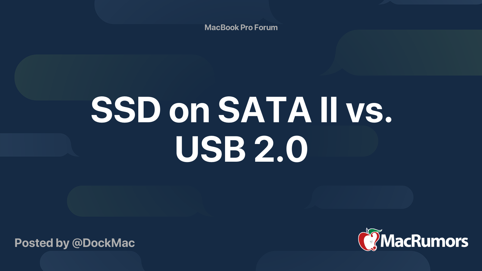 SSD on SATA II vs. USB 2.0 | MacRumors Forums