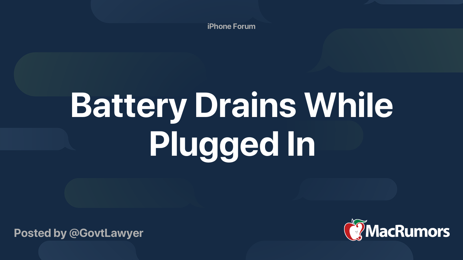 Battery Drains While Plugged In MacRumors Forums