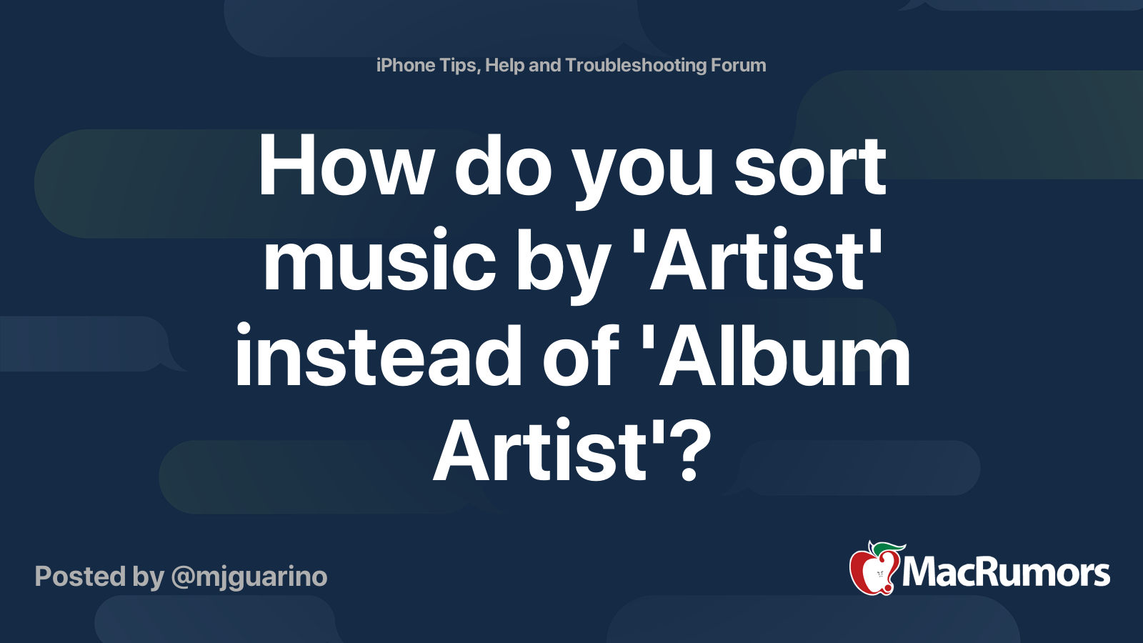 How do you sort music by 'Artist' instead of 'Album Artist