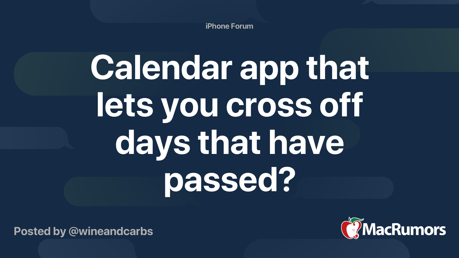 Calendar app that lets you cross off days that have passed? MacRumors