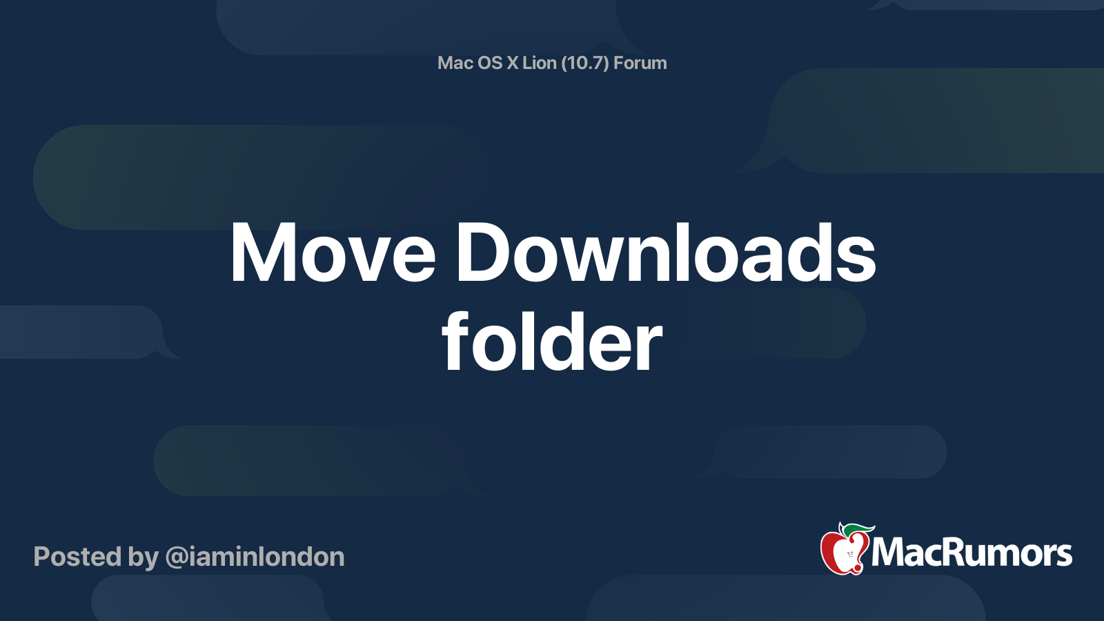 Move Downloads folder | MacRumors Forums