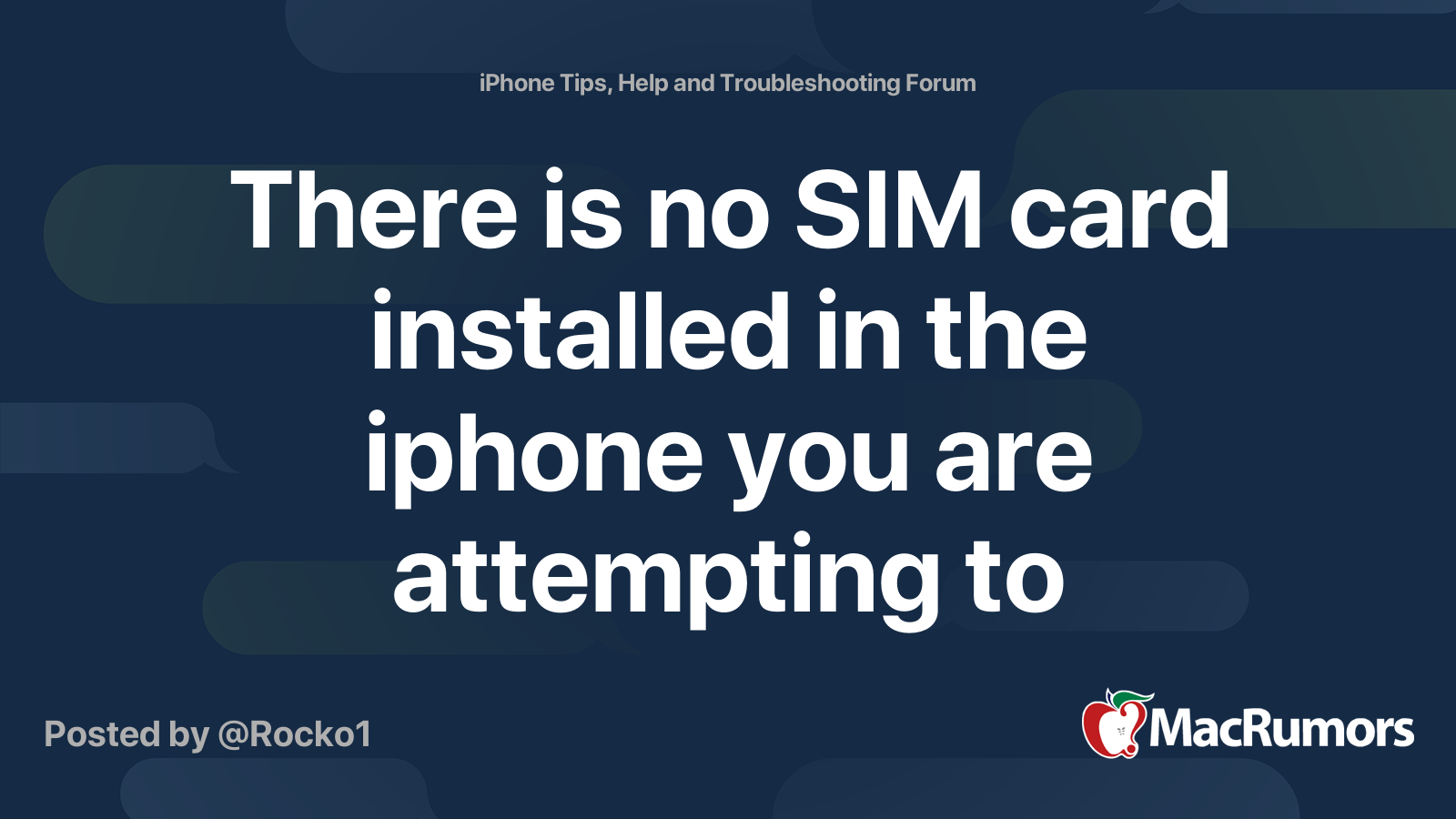 View of There is no SIM card installed in the iphone you are attempting to ...