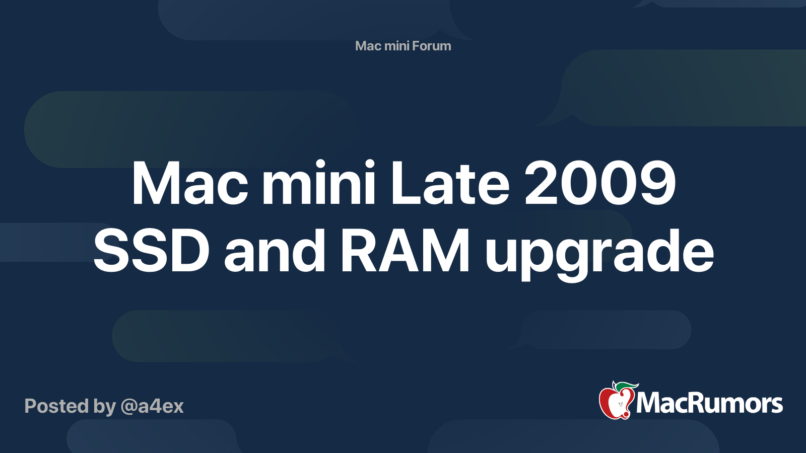 Mac Mini Late 09 Ssd And Ram Upgrade Macrumors Forums