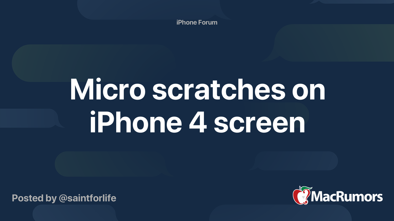 Micro scratches on iPhone 4 screen MacRumors Forums