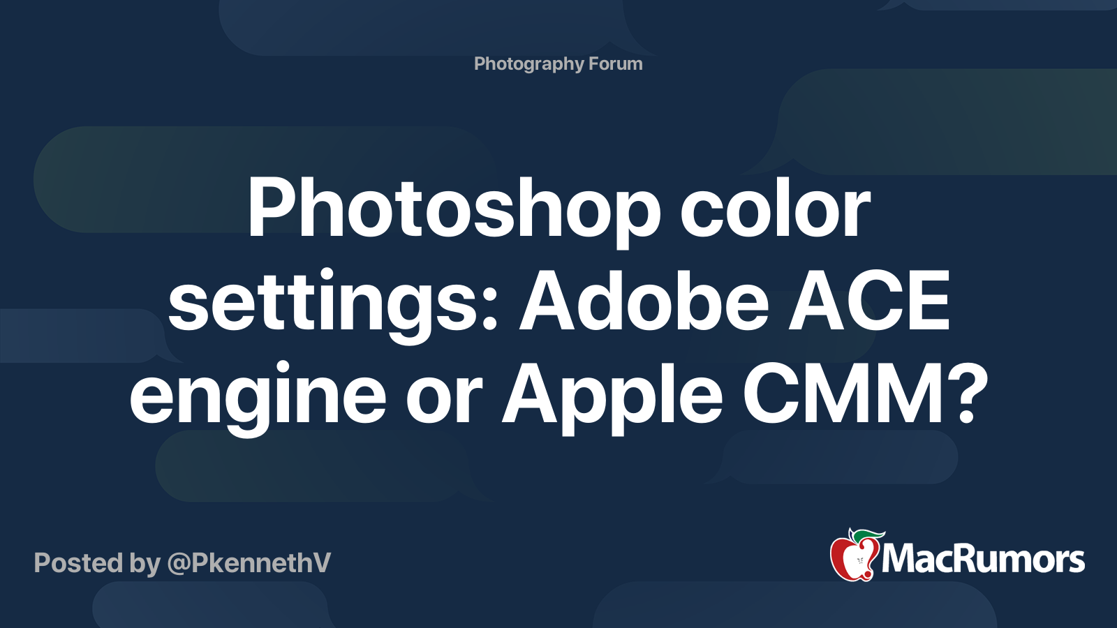 color settings Adobe ACE engine or Apple CMM? MacRumors Forums