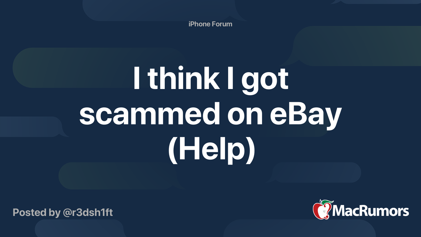 I think I got scammed on eBay (Help) MacRumors Forums