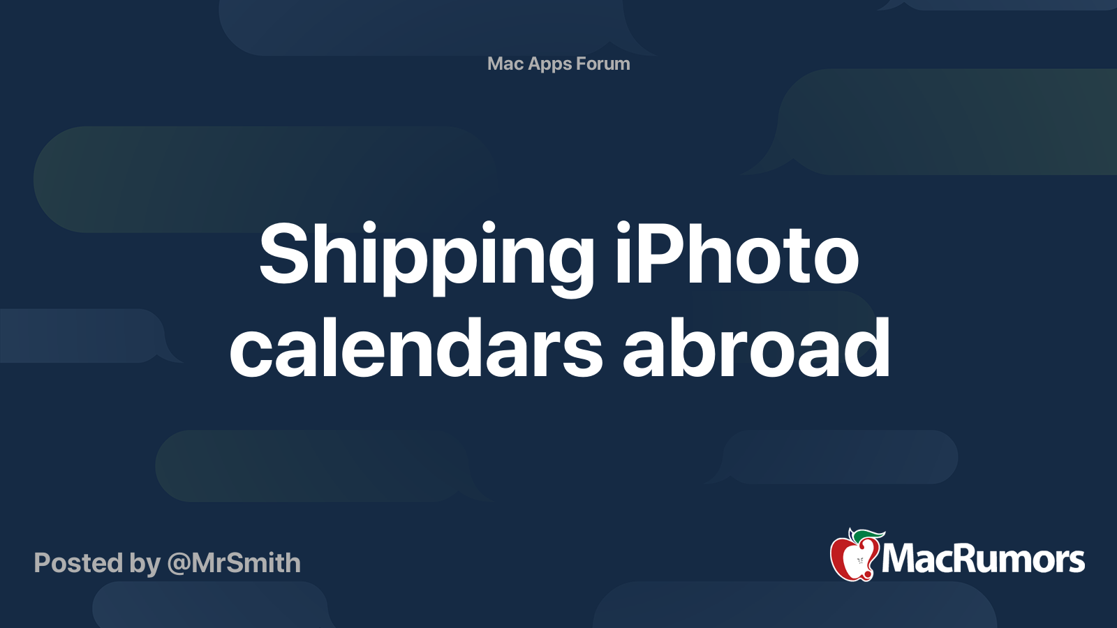 Shipping iPhoto calendars abroad MacRumors Forums