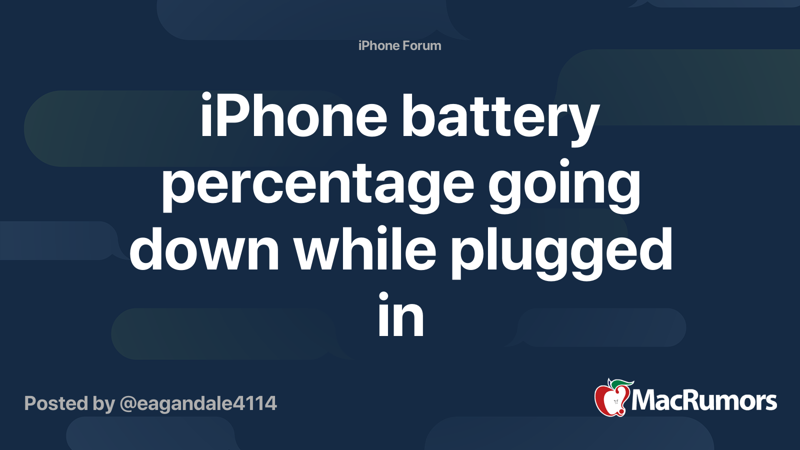 iPhone battery percentage going down while plugged in MacRumors Forums