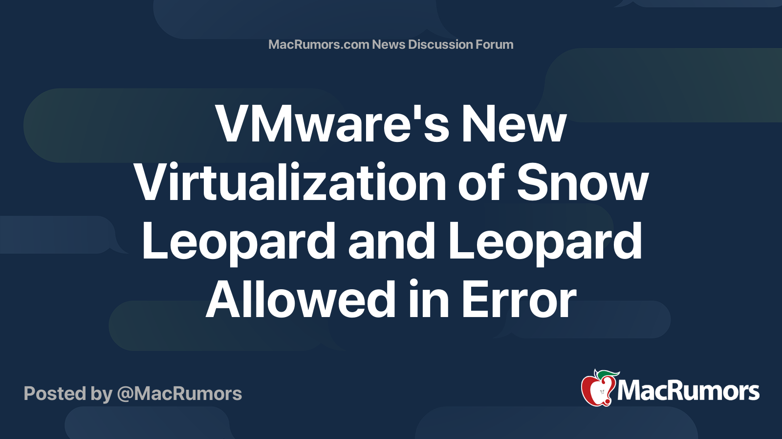 VMware's New Virtualization of Snow Leopard and Leopard Allowed in ...