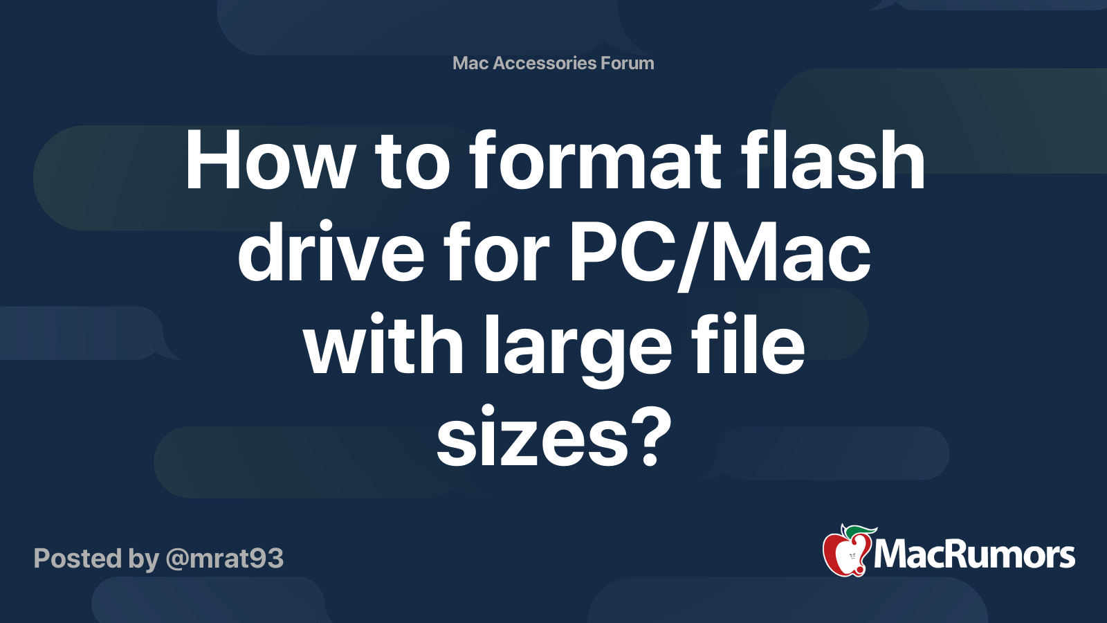 How To Format Flash Drive For PC Mac With Large File Sizes MacRumors