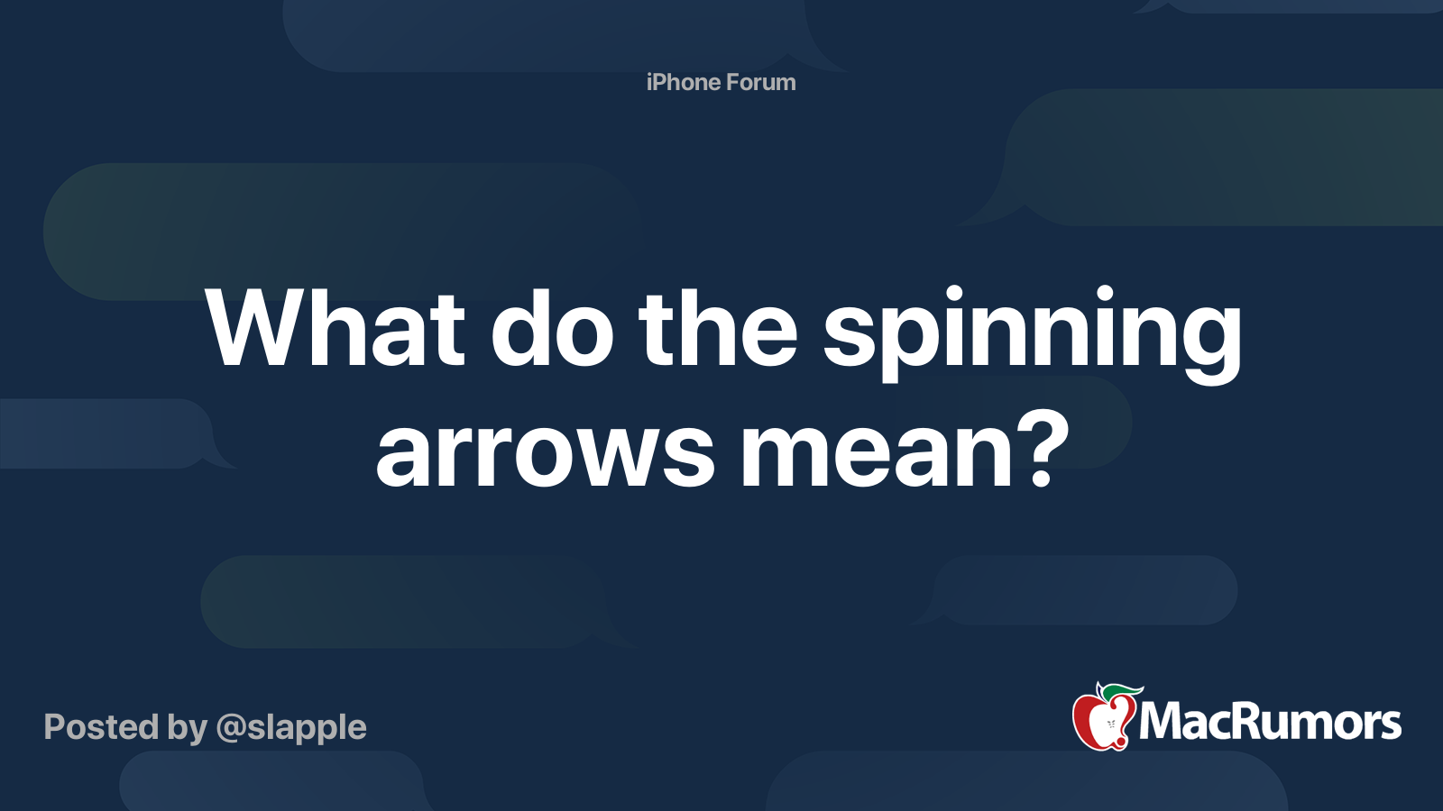 What do the spinning arrows mean? MacRumors Forums