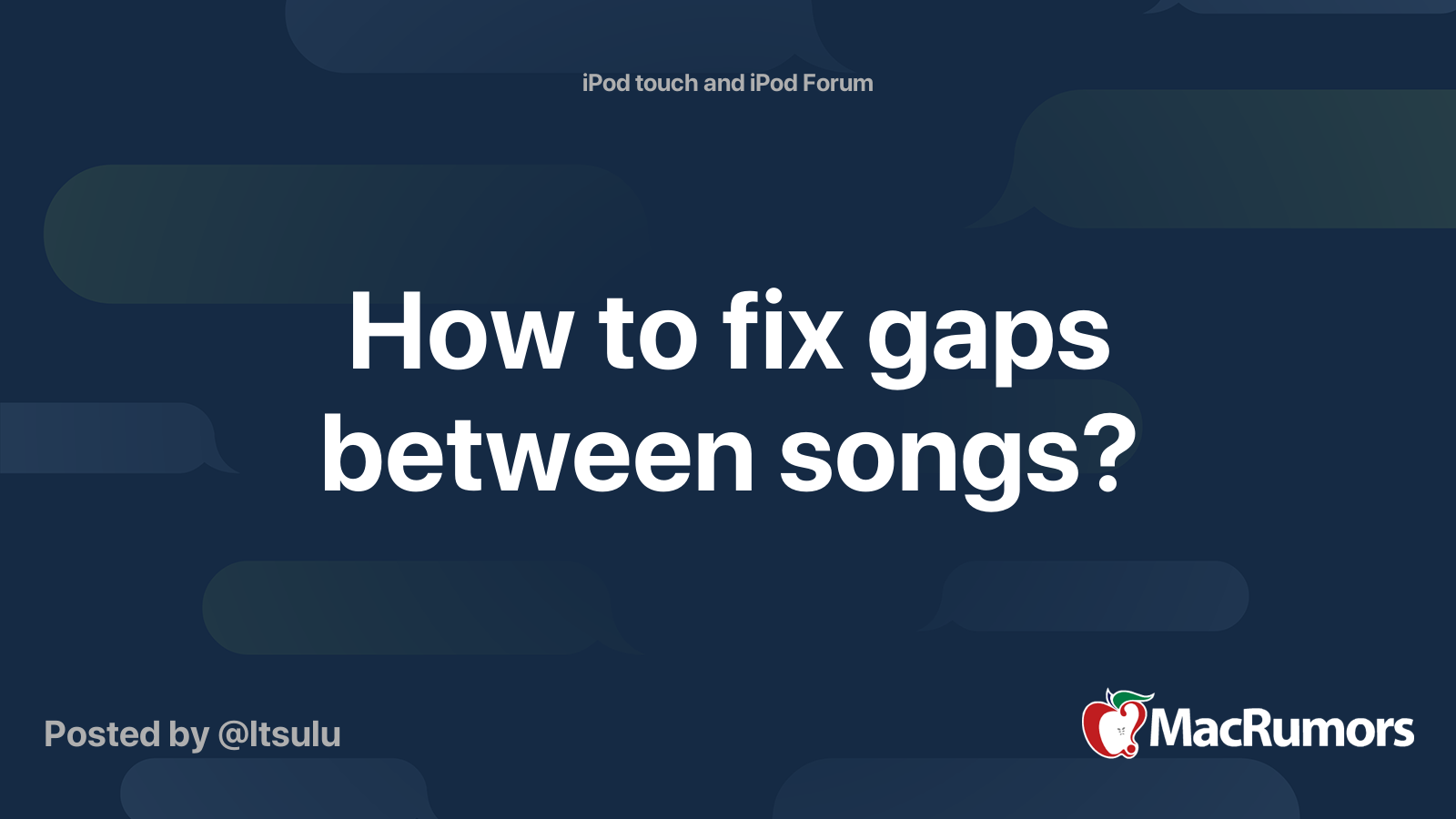 How To Fix Gaps Between Songs MacRumors Forums