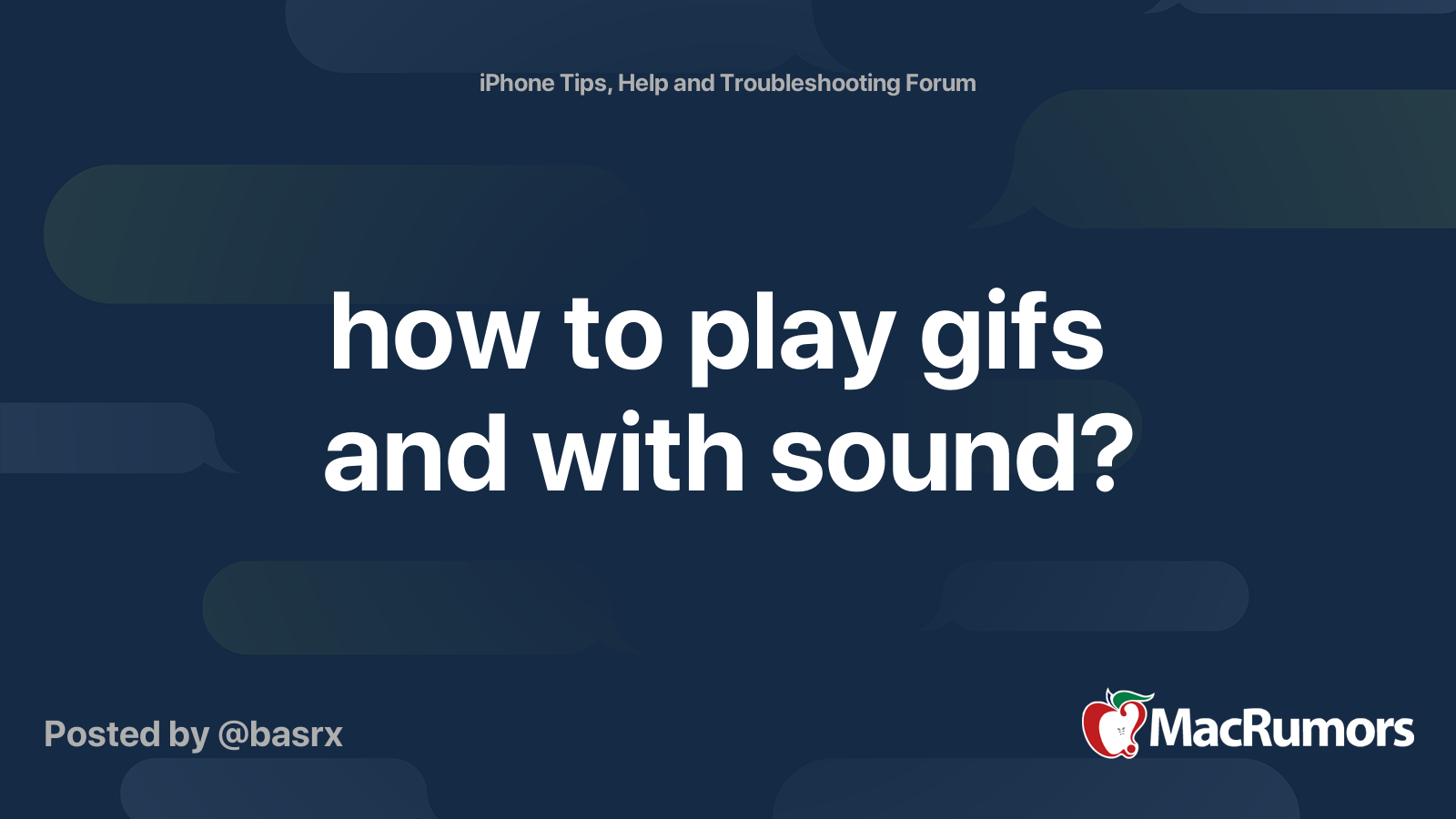 how to play gifs and with sound? | MacRumors Forums