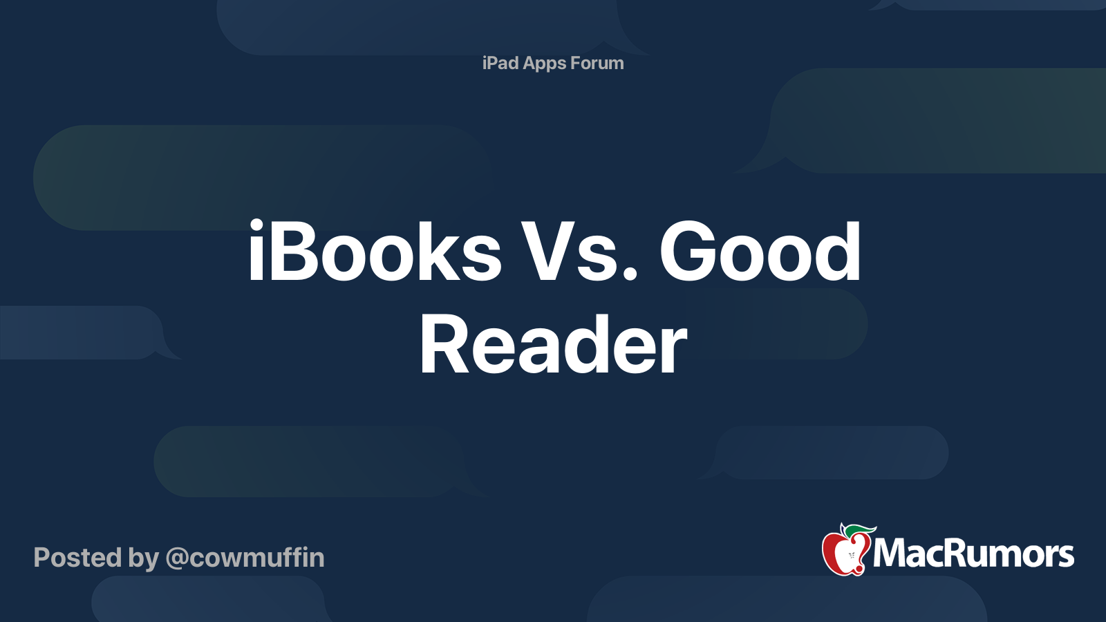 iBooks Vs. Good Reader MacRumors Forums
